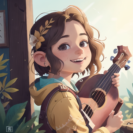 22576-2628713386-Indie game art,(Female Halfling Bard_ Youthful and charismatic, with curly brown hair and a mischievous smile. Dressed in colorf.png